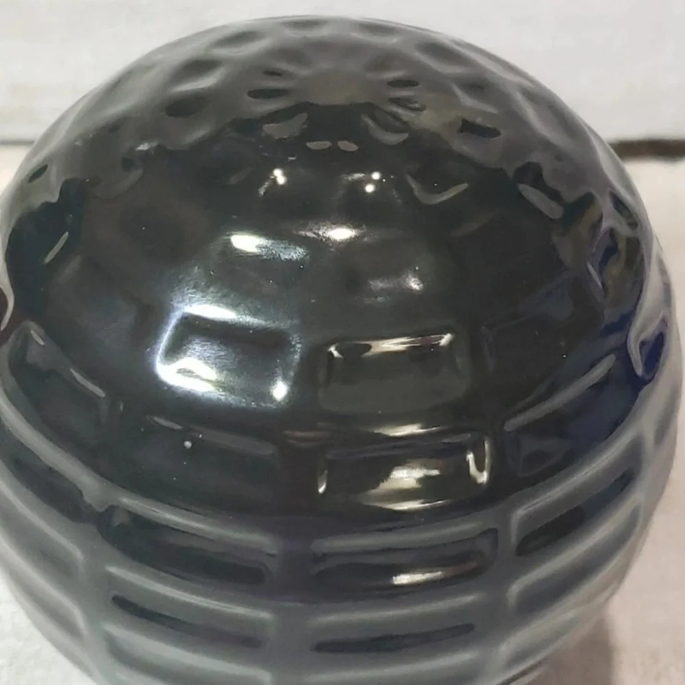 Pier 1 Black Ceramic Sphere Orb Textured Decor Modern
